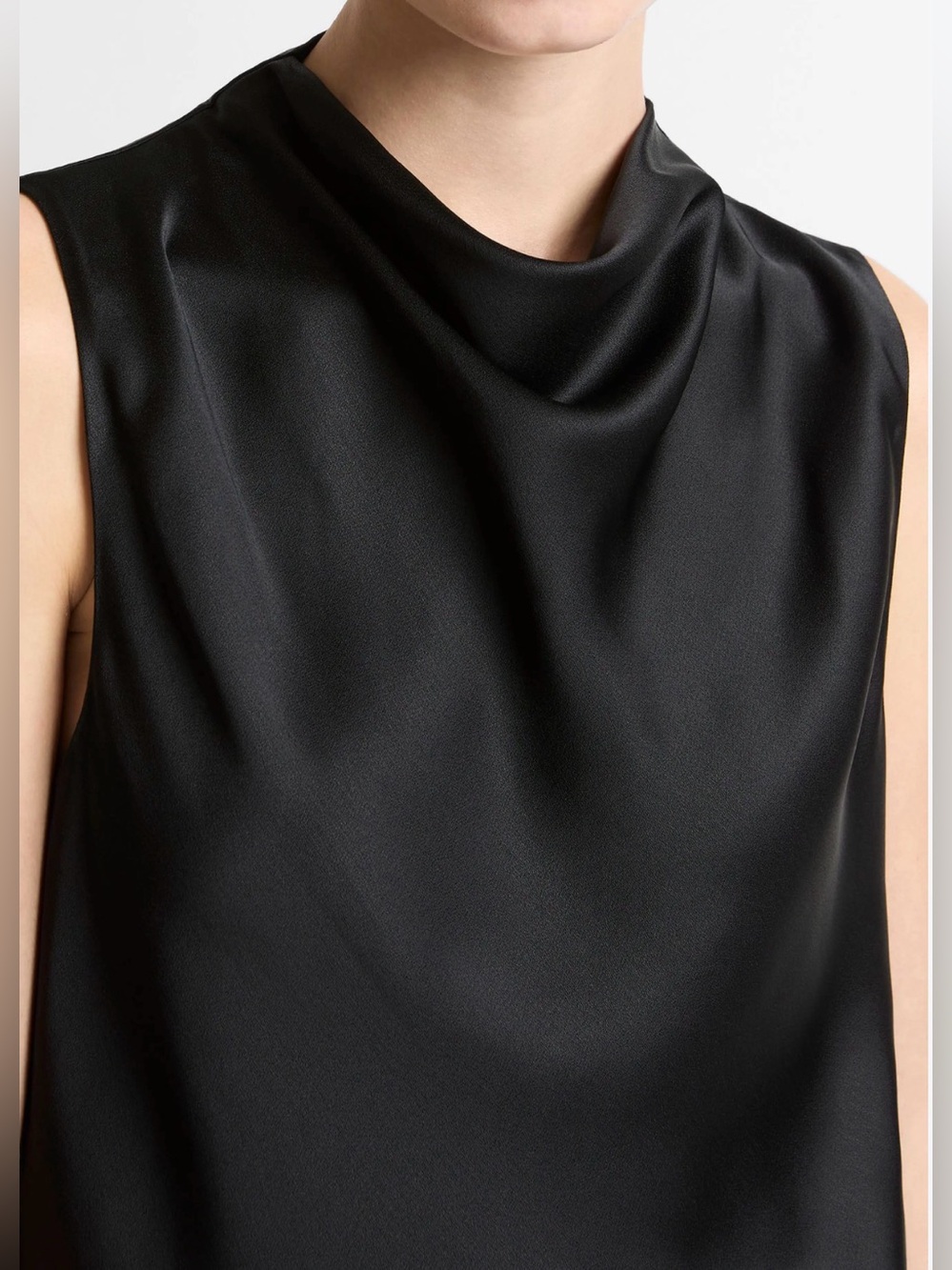 EUC- Nordstrom Drape Neck Poly Sateen Sleeveless Top